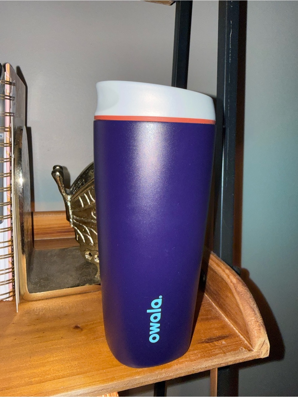 Owalo Insulated Travel Tumbler in Purple with White Lid